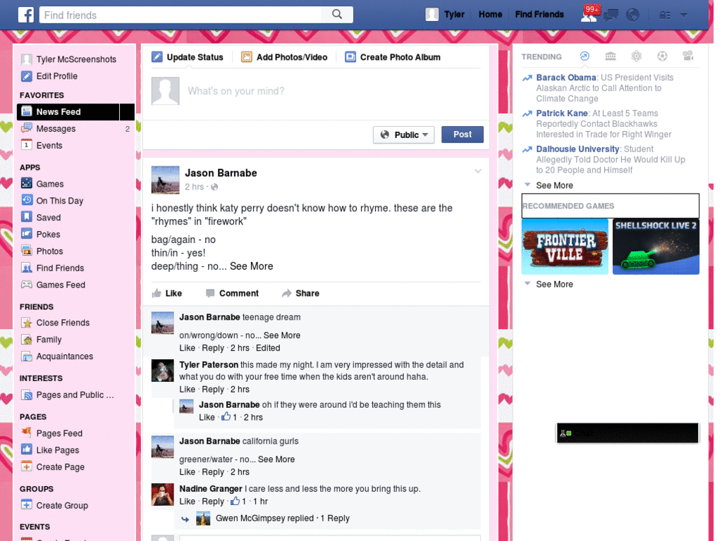 Girly Designer Facebook Theme