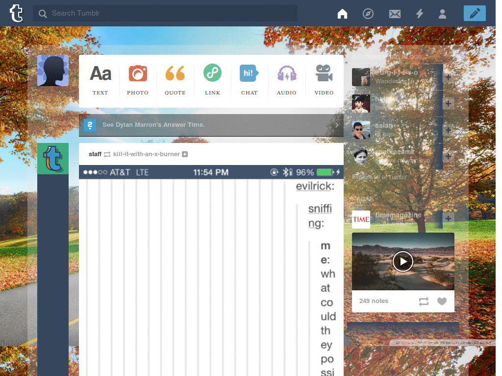 fall tree theme