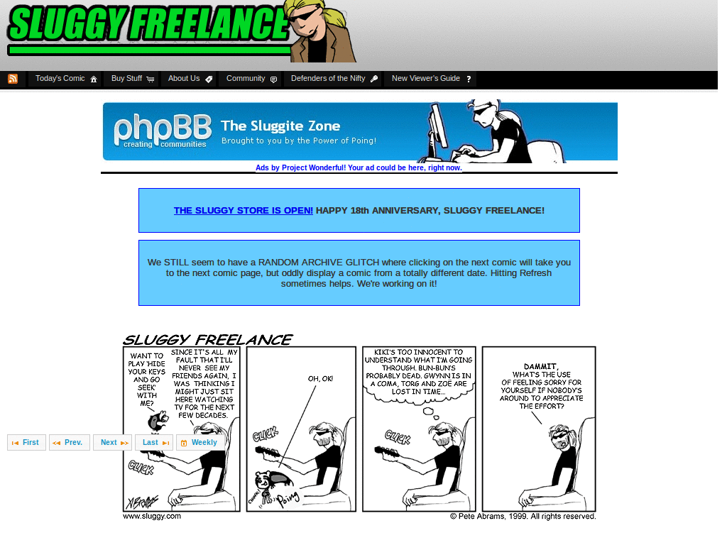 Sluggy Freelance Archive easy nav
