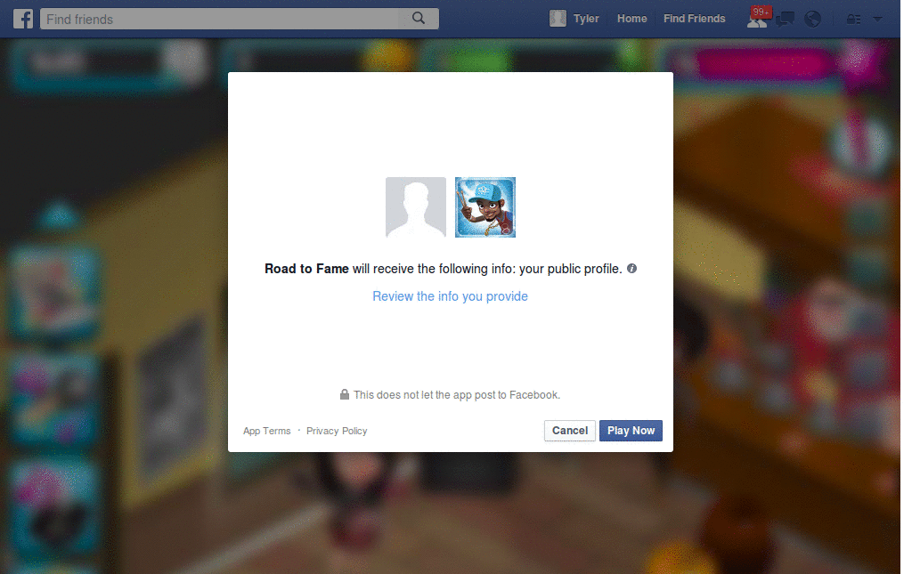 Road to Fame Facebook No Sidebar