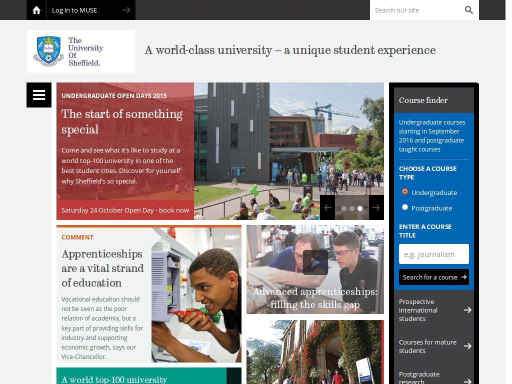 University of Sheffield Homepage Fix