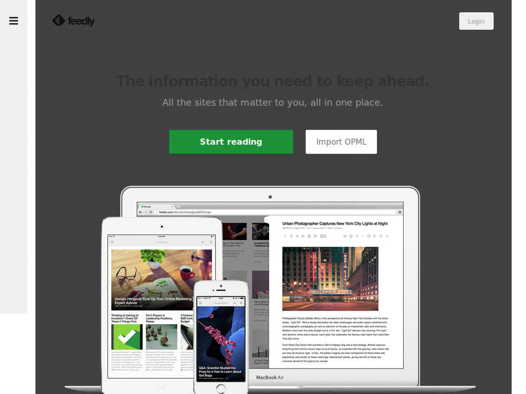 Feedly gray background