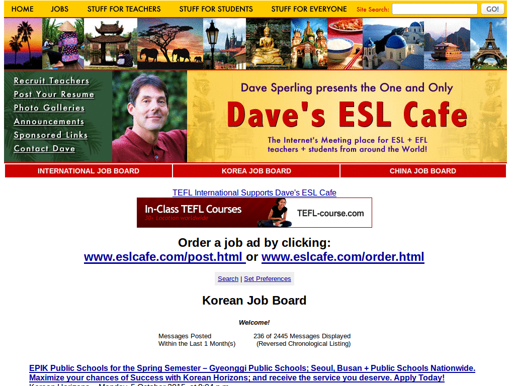 Dave's ESL Cafe Job Board