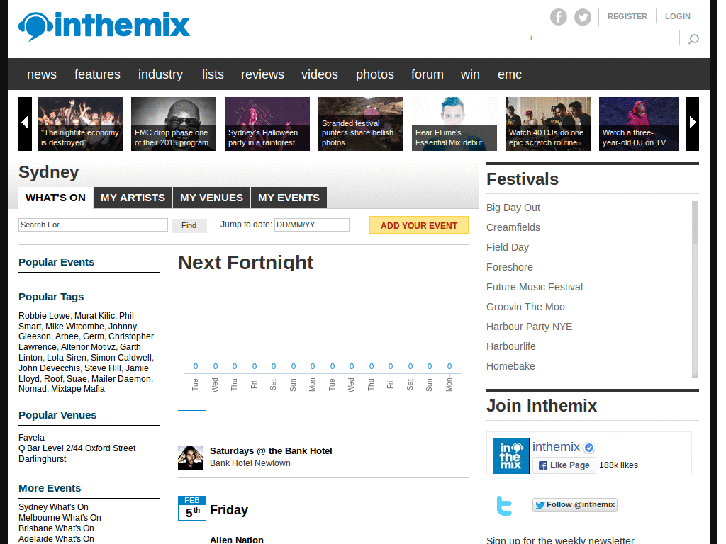 inthemix fix (what's on)