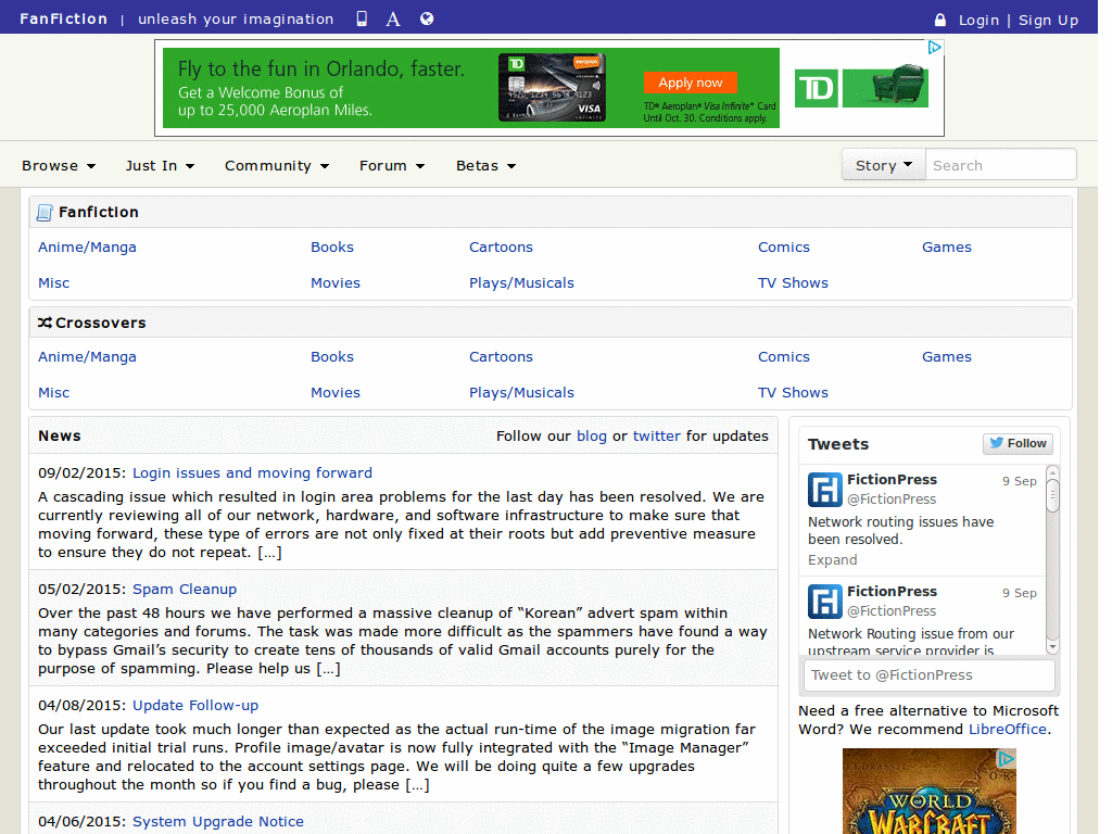 Fanfiction.net - Bring back Verdana font