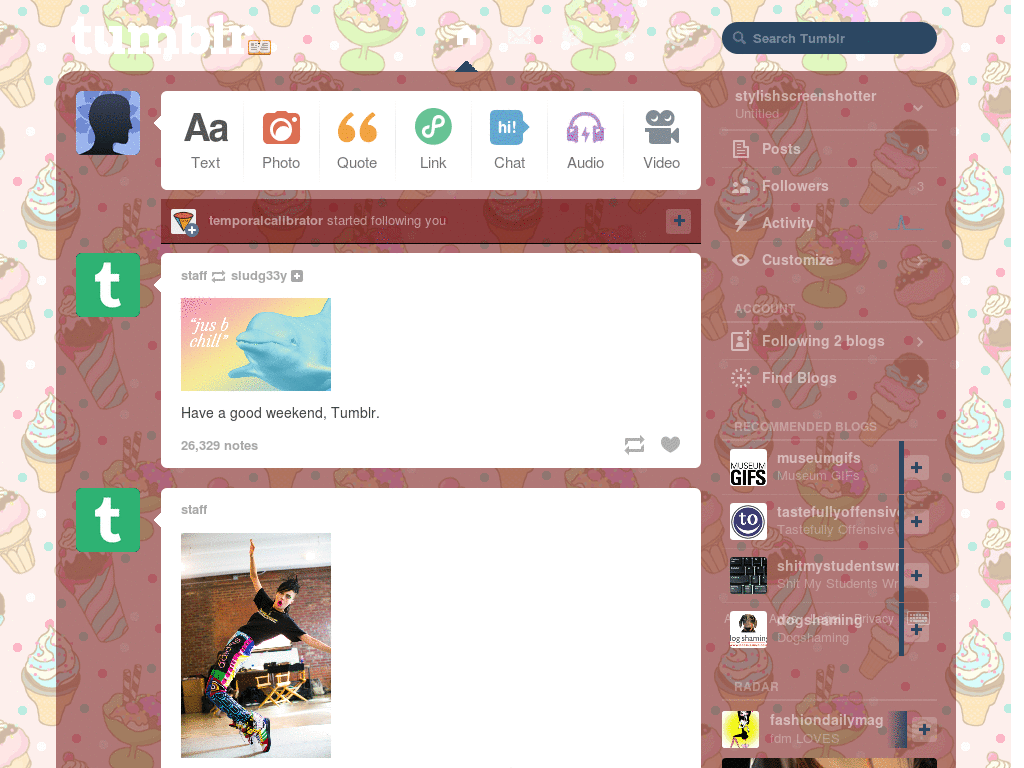 Kawaii Ice Cream Tumblr Layout