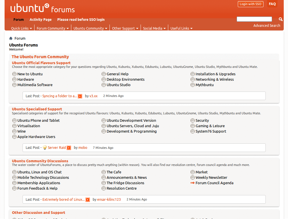 Ubuntu Forums No Announcements