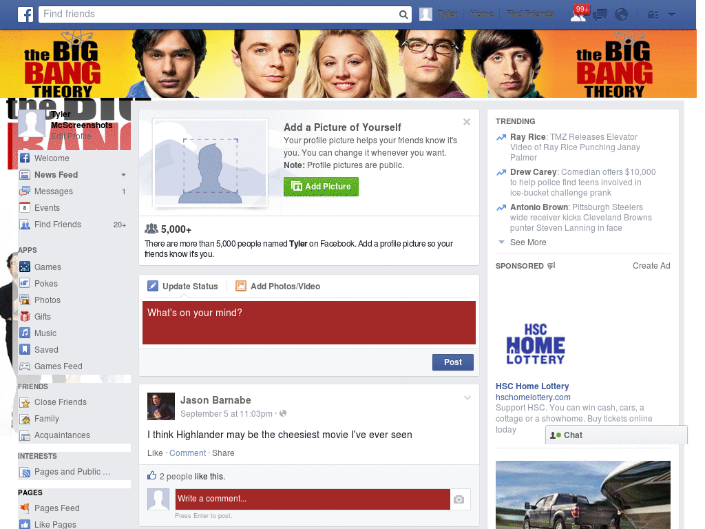 Facebook - The Big Bang Theory ( by Templah.com )