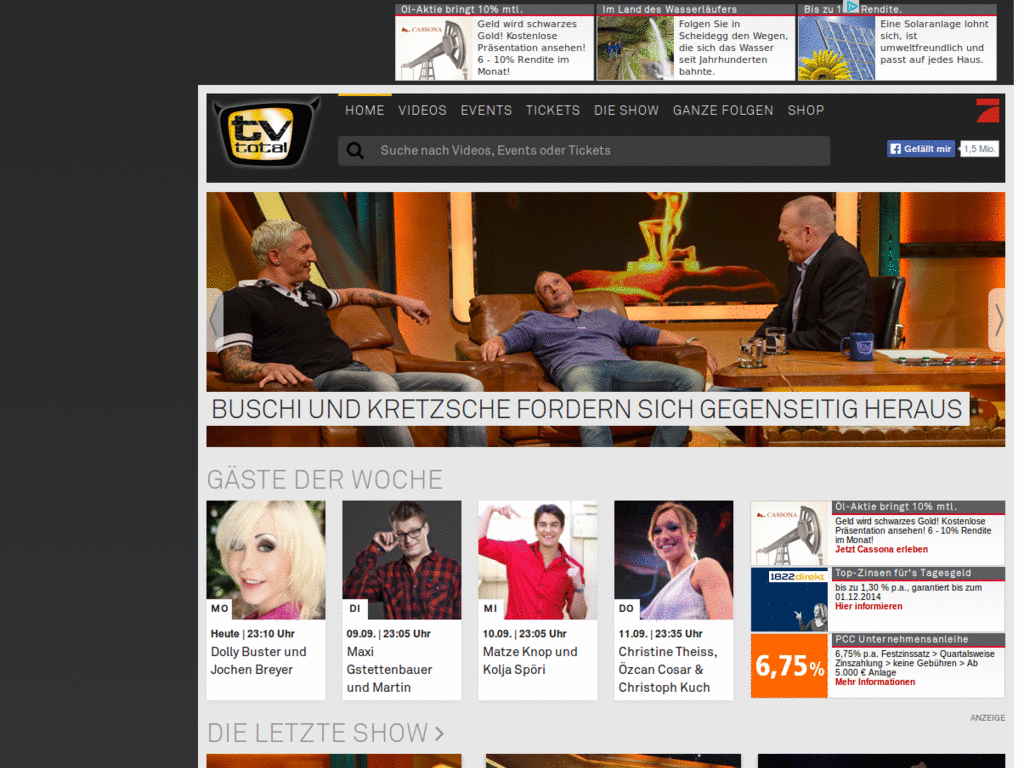 TVTotal.de Centered & Dark Background