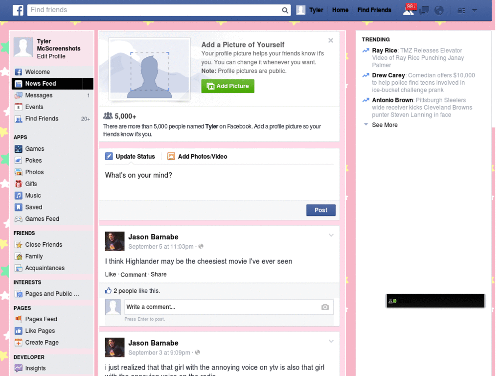 Pastel Pink Stars Facebook Layout