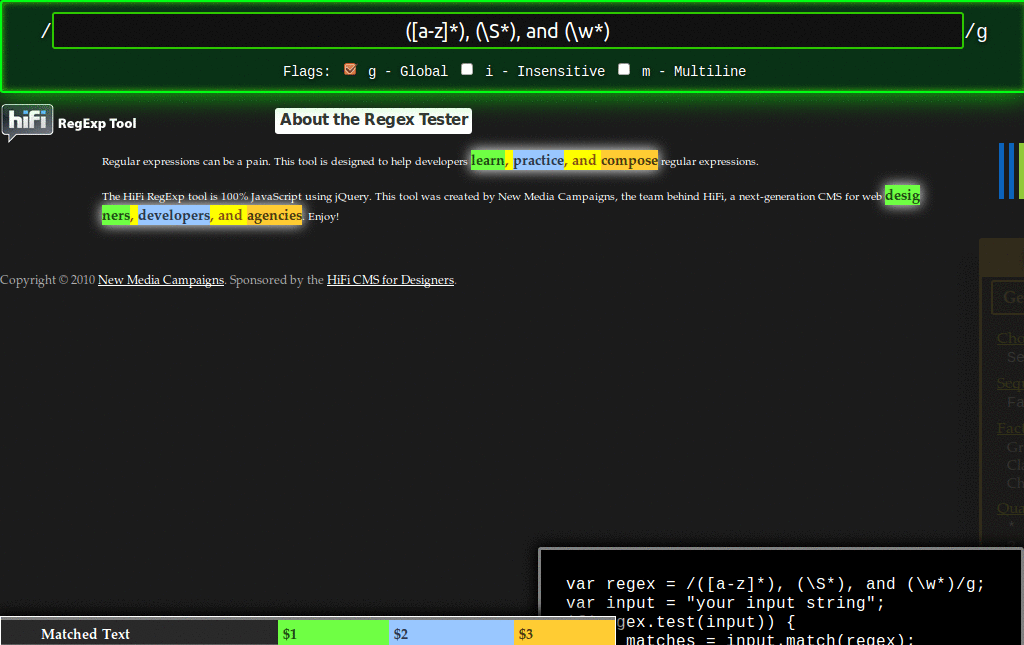 HIFI Regex usefull