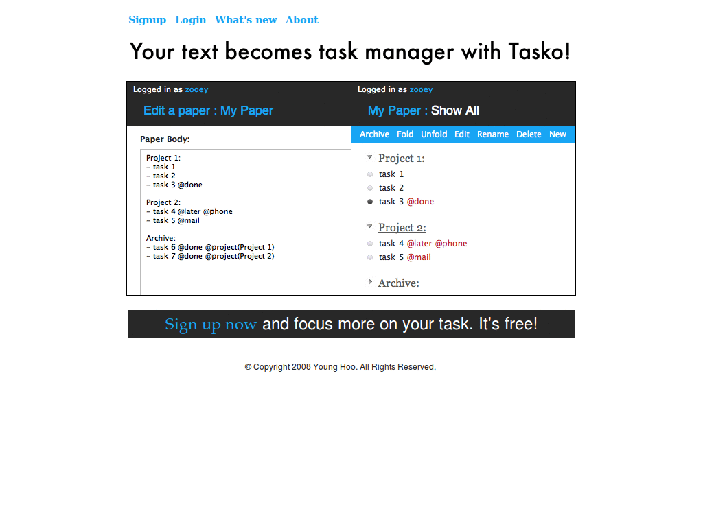 tasko - enable white space