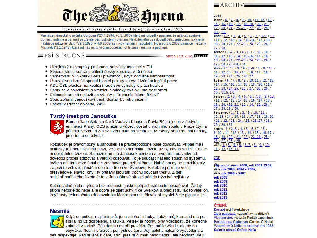 Hyena uprostřed