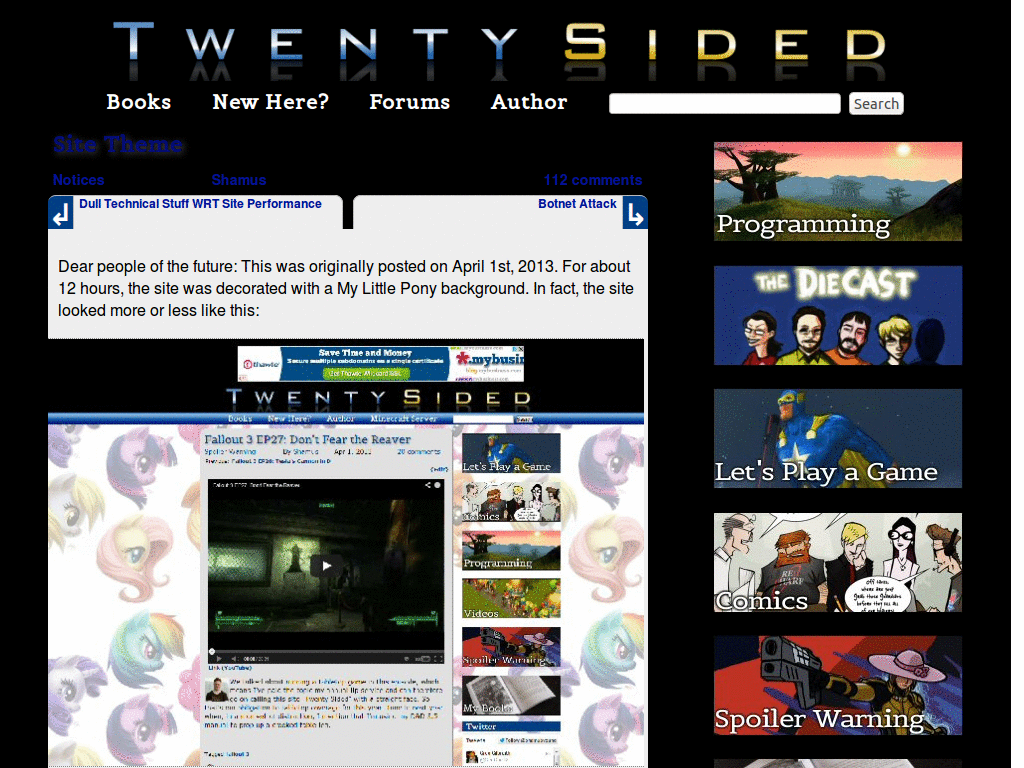 Black Theme for Twenty Sided