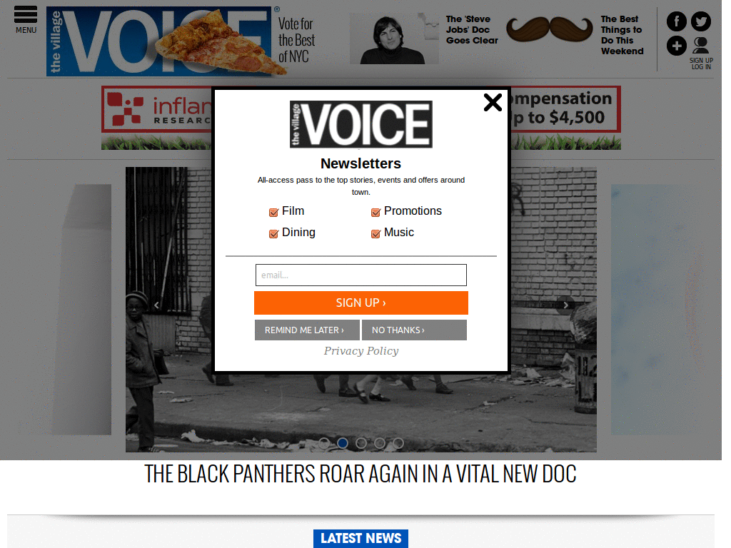 Village Voice clutter removal
