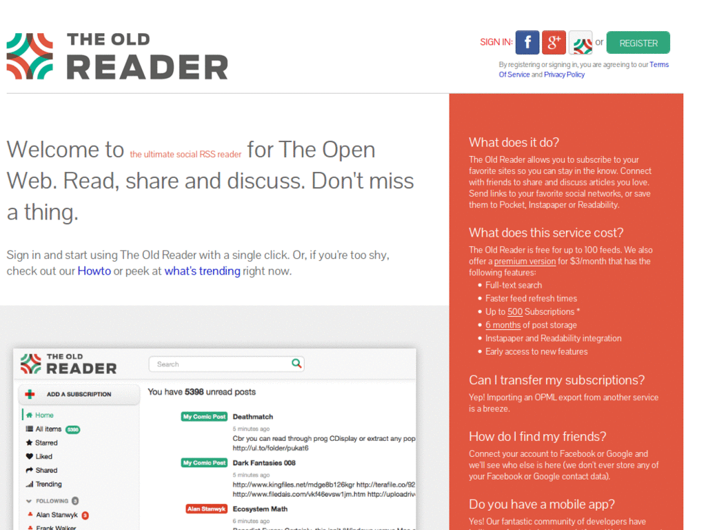 The Old Reader - Cleaner