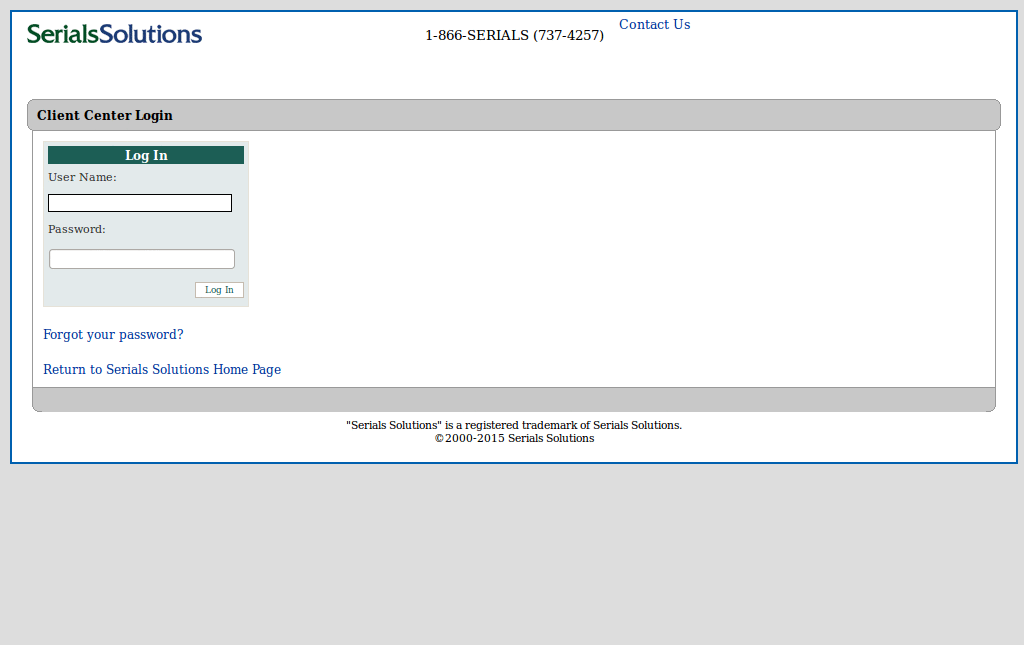 SerialsSolutions Suppl #2 (inputs)