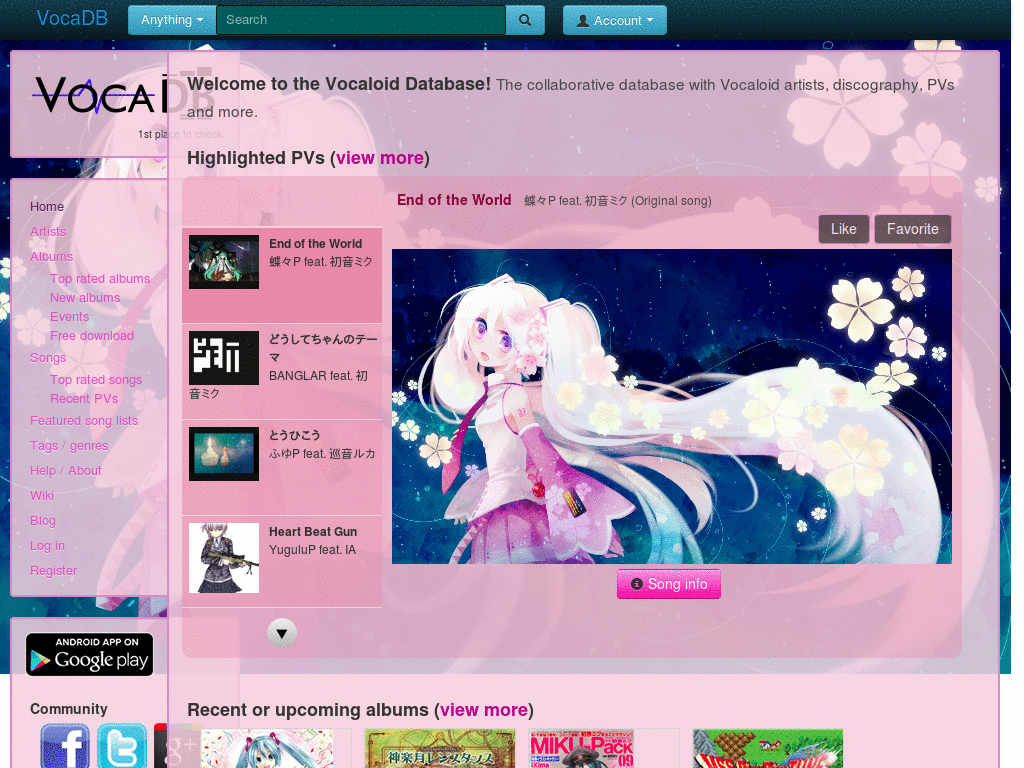 VocaDB - Sakura Miku 1.54b