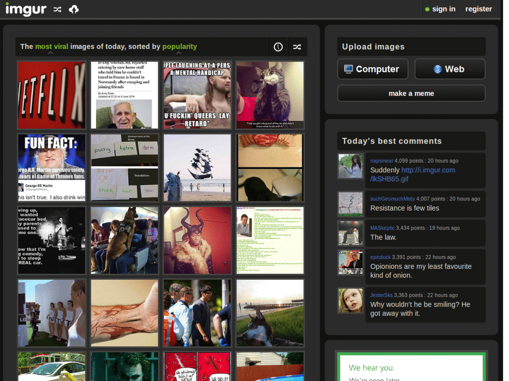imgur - fixed right panel