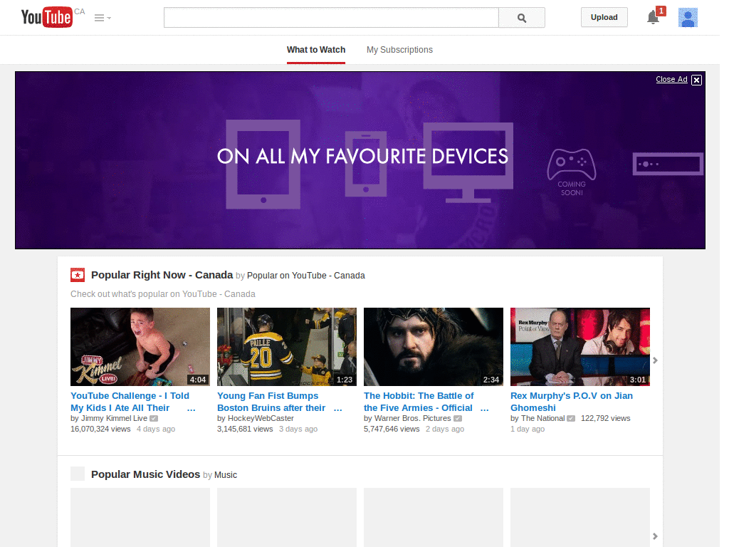 YouTube Display Guide / Side Bar