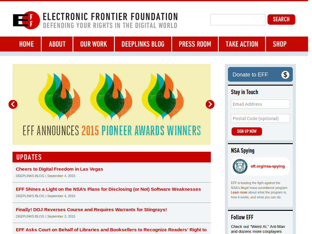 EFF.org - Electronic Frontier Foundation - Minimal