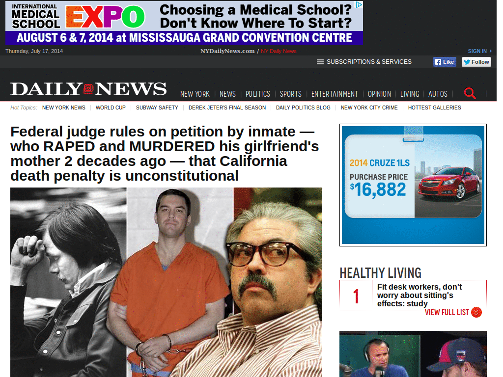 New York Daily News - block ads and clutter