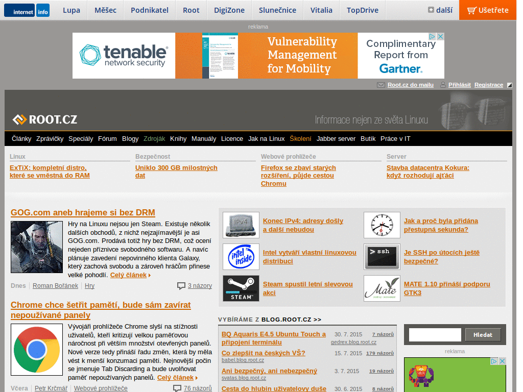 root.cz - reklamni lista bez obrazku