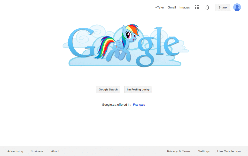 Rainbow Dash Google Logo