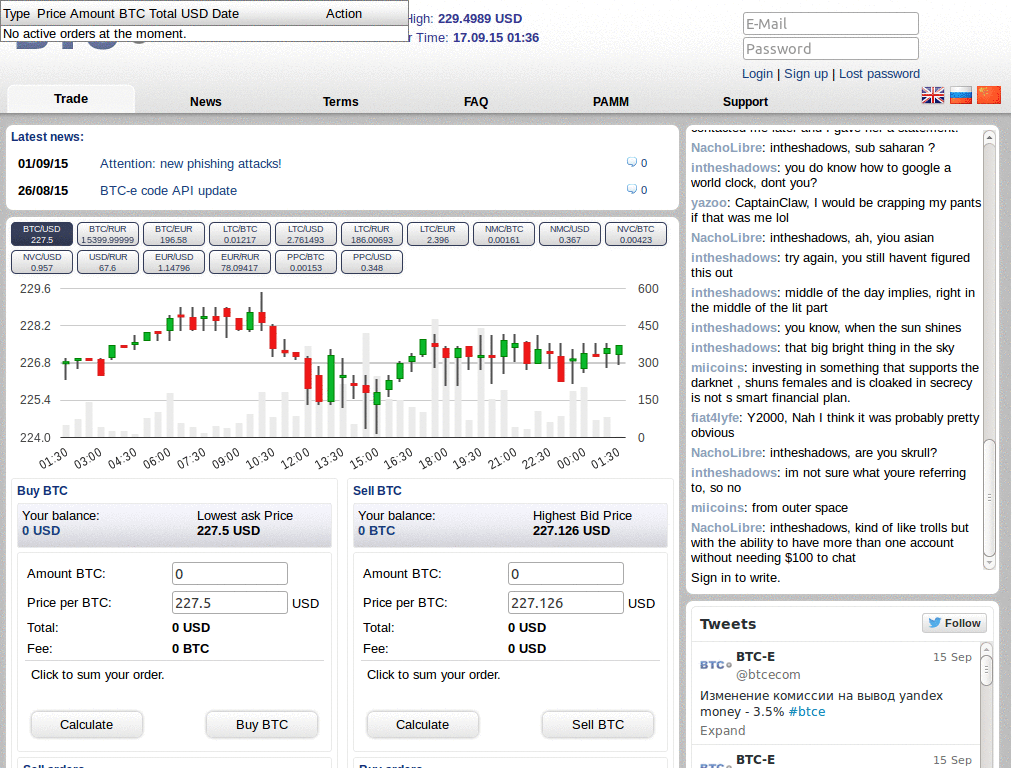 BTC-e.com Floating Orders List