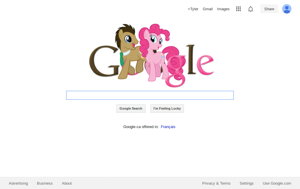 Doctor Whooves and Pinkie Pie Google Logo