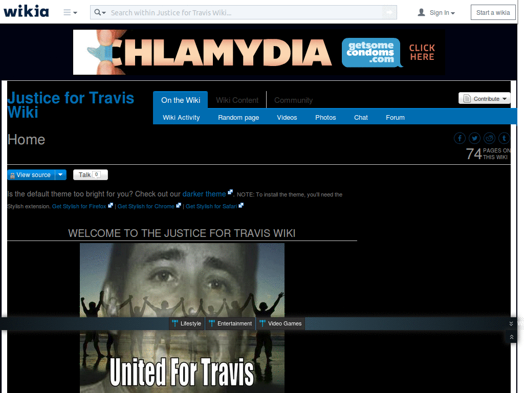 Justice for Travis Wiki - Darker Theme
