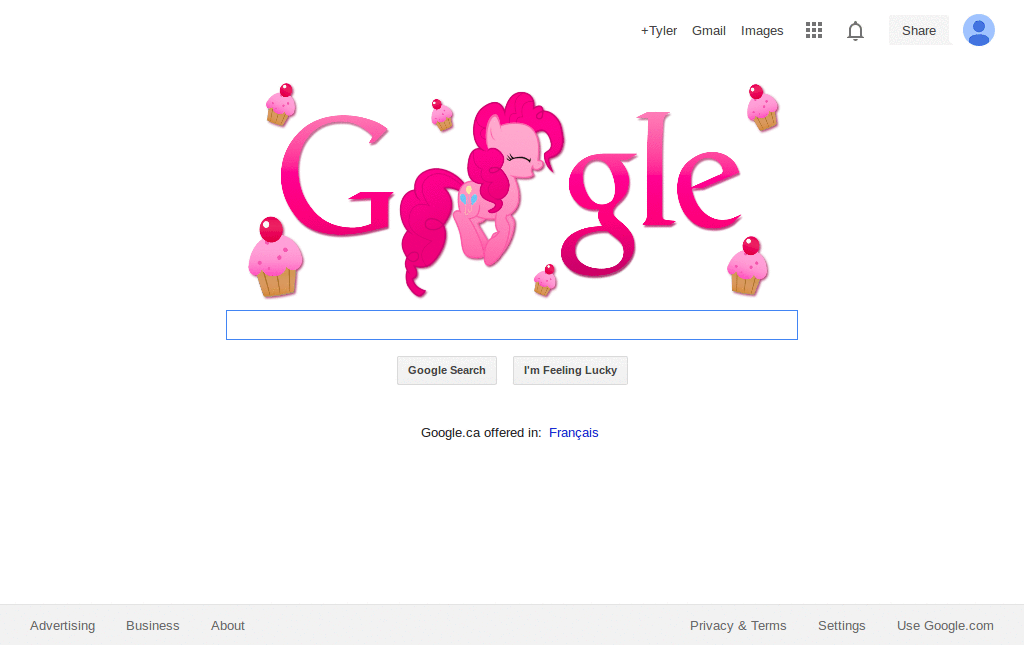 Pinkie Pie Google Logo