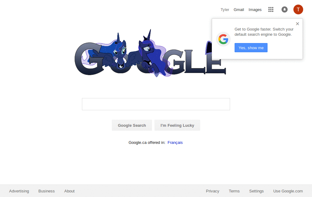 Princess Luna Google Logo