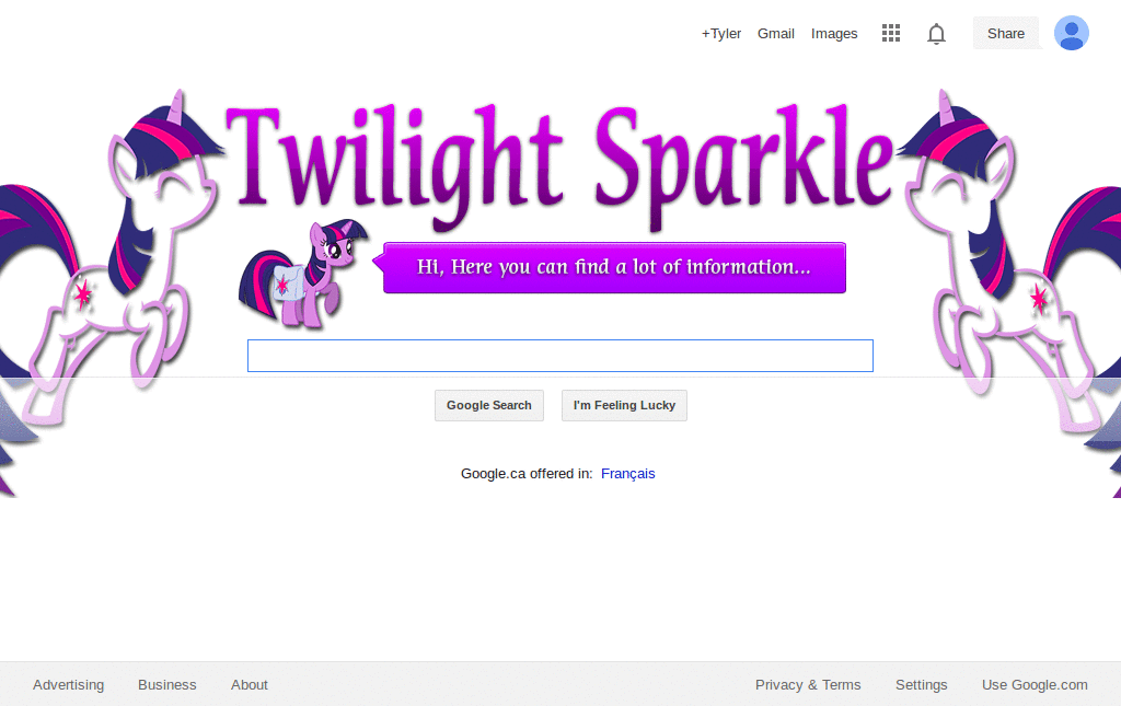 Twilight Sparkle Custom Google Logo (1366x768)