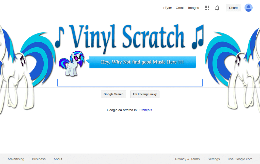 Vinyl Scratch Custom Google Logo (1366x768)