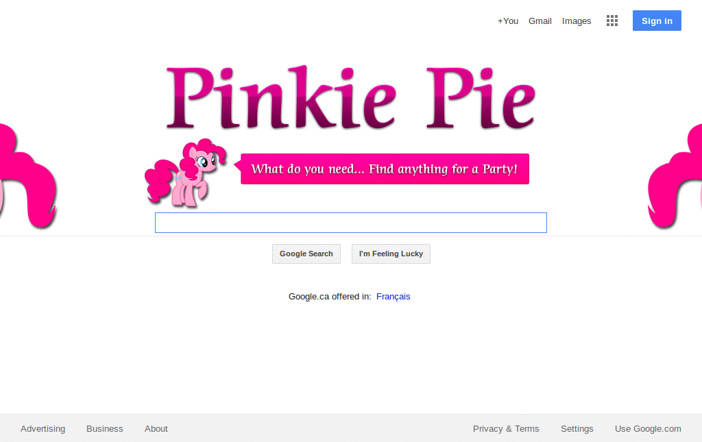 Pinkie Pie Custom Google Logo (1920x1080)