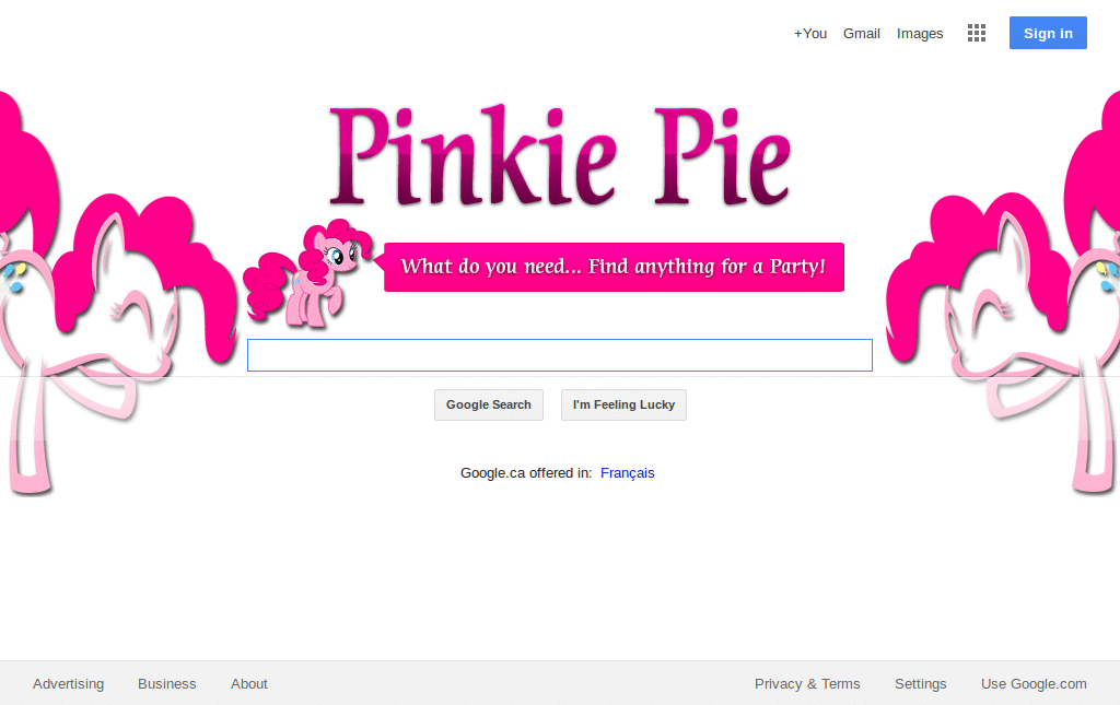 Pinkie Pie Custom Google Logo (1366x768)