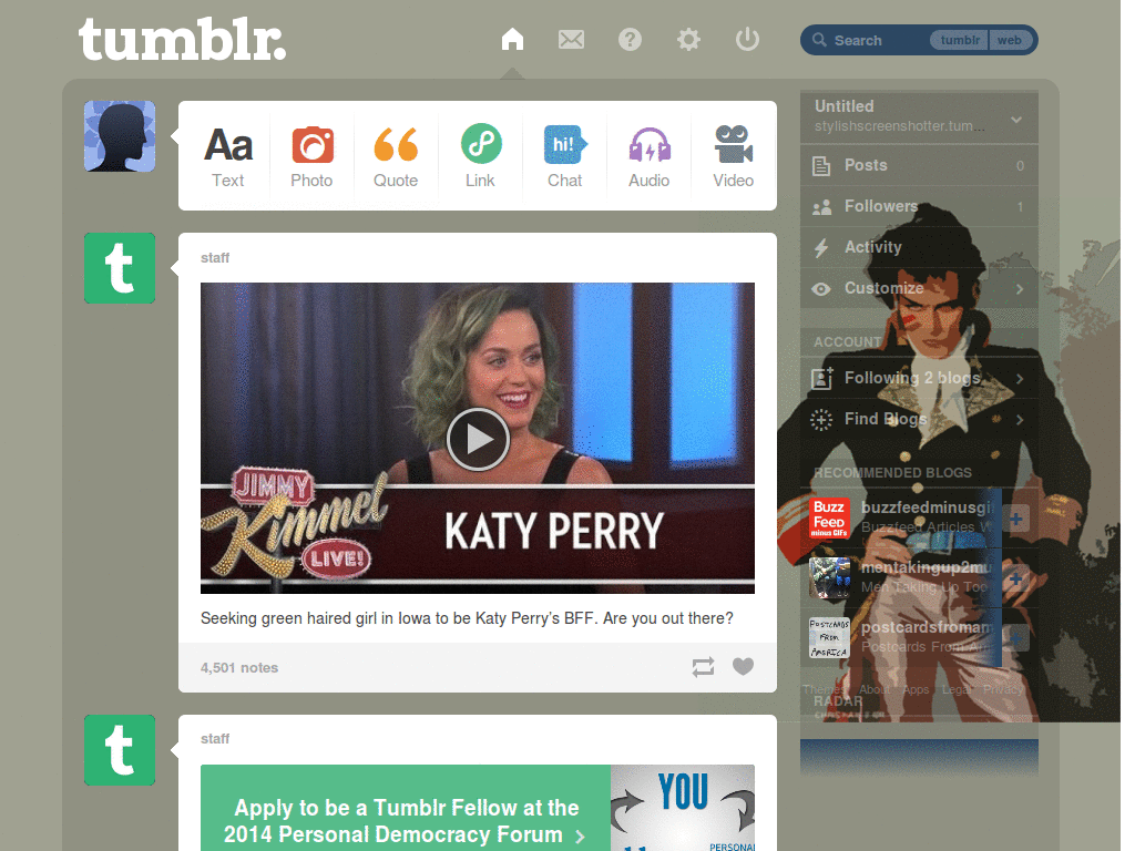 Tumblr Dashboard - Adam Ant