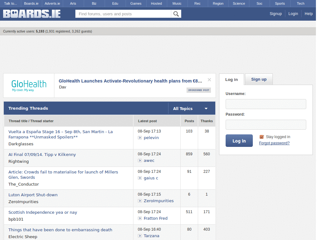 Boards.ie - Reformat Homepage