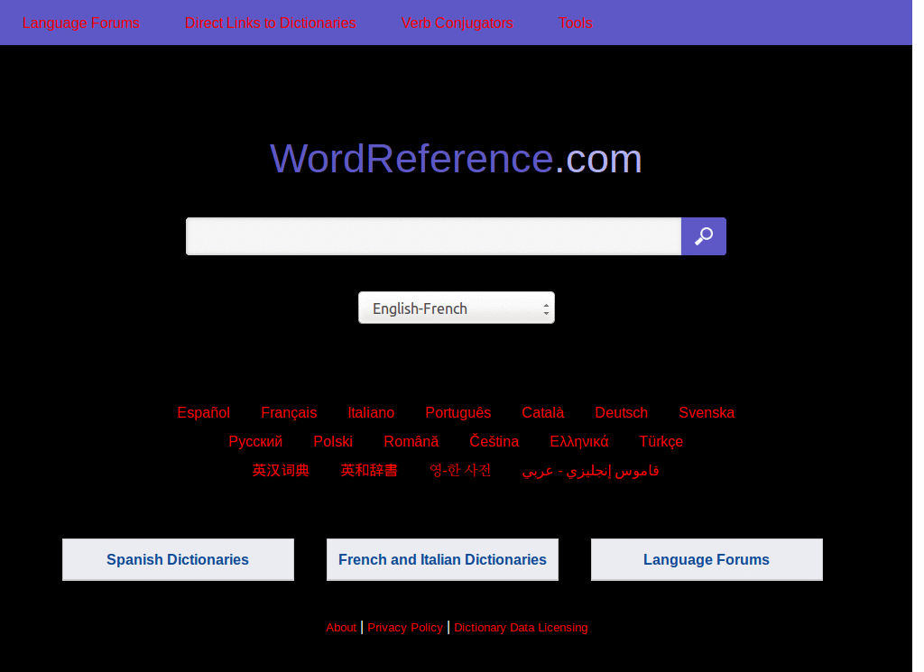WordReference - Optimized, Black and Red