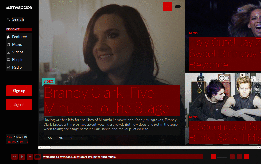 MySpace - Optimized, Black and Red