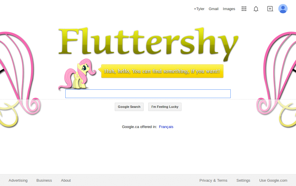 Fluttershy Custom Google Logo (1920x1080)