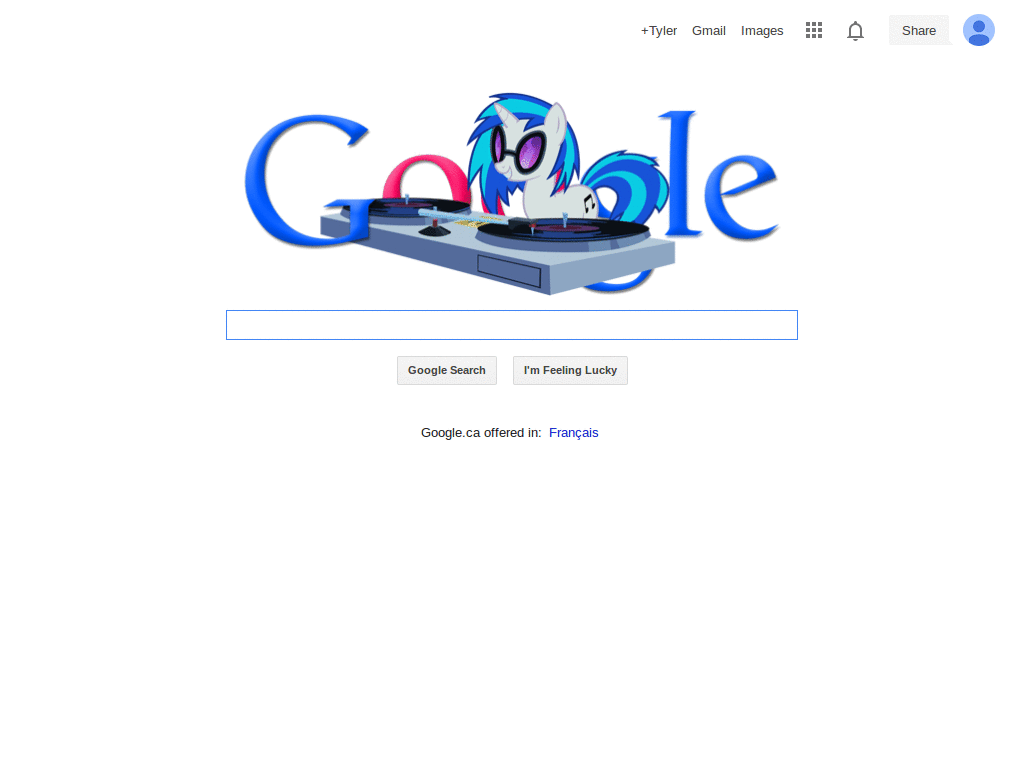 Vinyl Scratch / DJ Pon-3 Google Logo