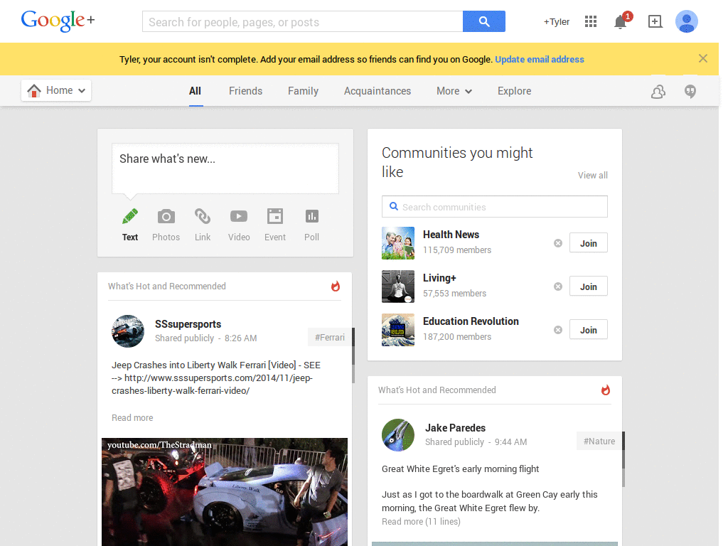 GPlus - increased column widths (Google Plus / G+)
