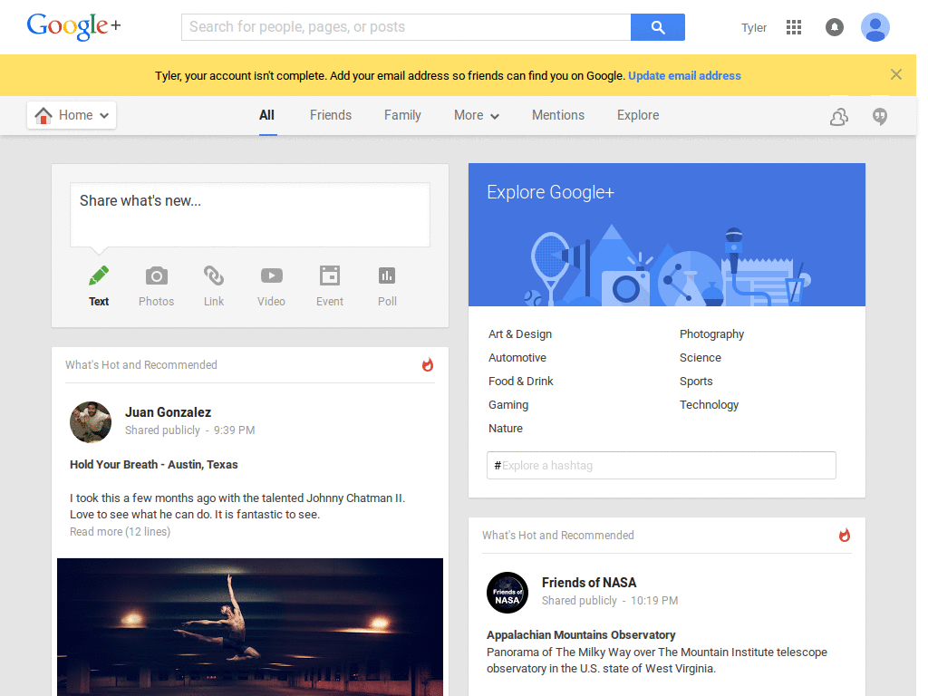 Wide Google+