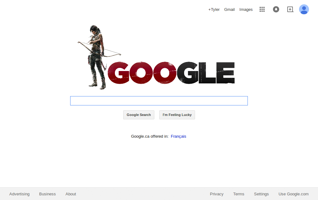 Tomb Raider Google Logo