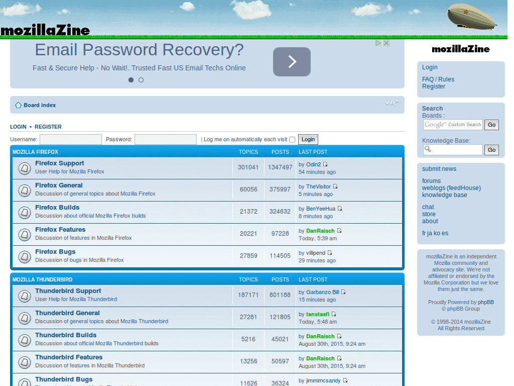 Collapse (hide) forums.mozillazine.org sections