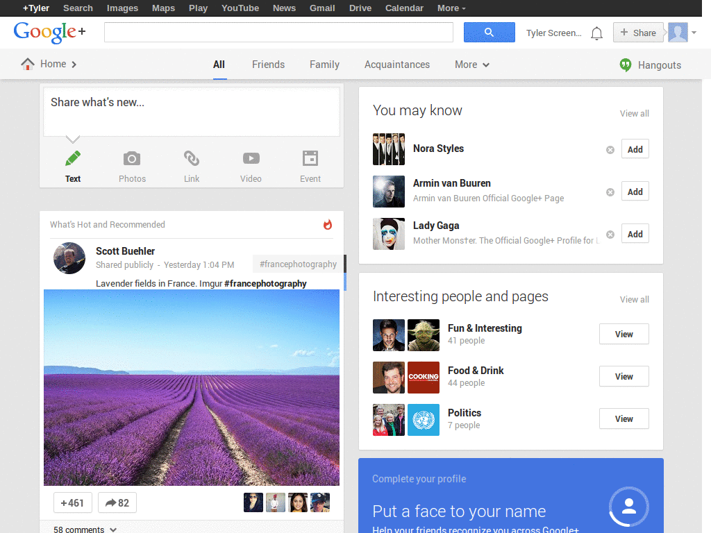 Google+ vertical spacing