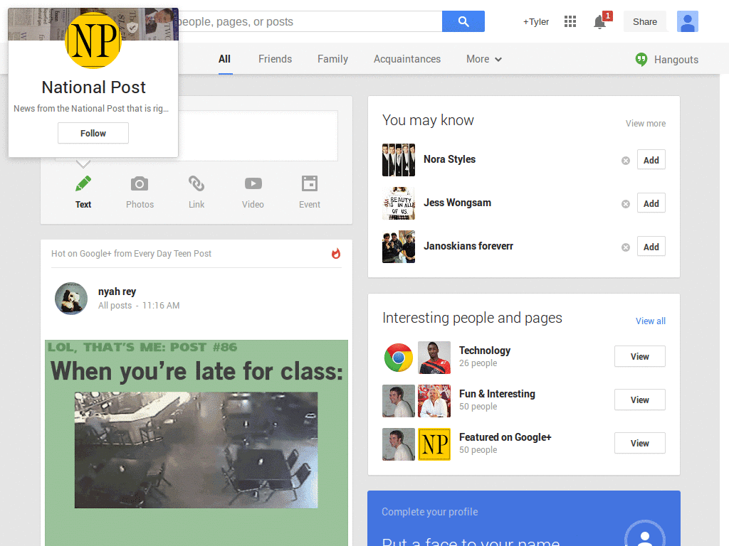 Google Plus Hide Community Invitation