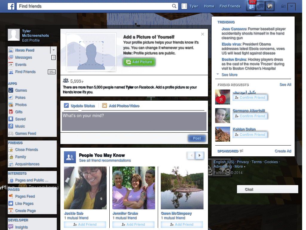minecraft facebook